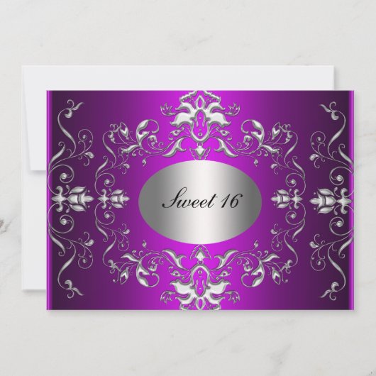 Invitation élégante de 16 ans Sweet Purple pour un (Devant)