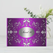 Invitation élégante de 16 ans Sweet Purple pour un (Debout devant)