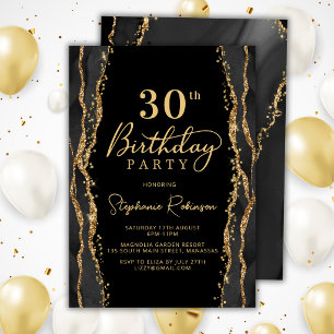 Invitation élégante de 30e anniversaire en agate n