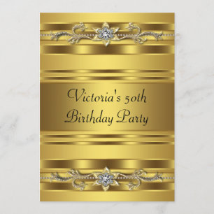 Invitation élégante de 50e anniversaire en or pour