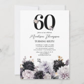 Invitation élégante de 60e anniversaire aux fleurs (Devant)