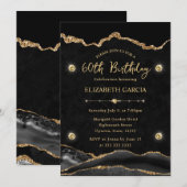 Invitation élégante de 60e anniversaire avec agate (Devant / Derrière)