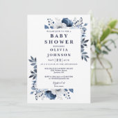 Invitation élégante de baby shower avec QR code ph (Debout devant)