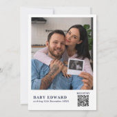 Invitation élégante de baby shower avec QR code ph (Dos)