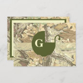 Invitation élégante de baby shower de Camo (Devant / Derrière)