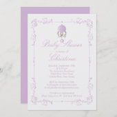 Invitation élégante de baby shower de fille de (Devant / Derrière)