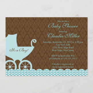 Invitation élégante de baby shower de garçon de