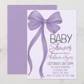 Invitation Élégante de Baby shower de la cale viol (Devant / Derrière)