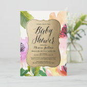 Invitation élégante de baby shower de l'or | de (Debout devant)
