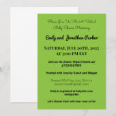 Invitation Élégante de Baby shower virtuel (Devant / Derrière)