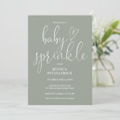 Invitation élégante de baby sprinkle au code QR to (Debout devant)
