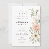 Invitation élégante de bains de mariée floraux à l (Devant)
