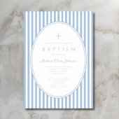 Invitation élégante de baptême pour garçon rayée b