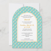Invitation élégante de Bar Mitzvah perle (Devant)