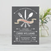 Invitation Élégante de Barbecue - Tableau Noir (Debout devant)