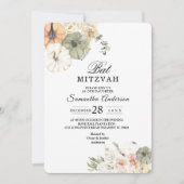 Invitation élégante de Bat Mitzvah à motif automna (Devant)