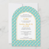 Invitation élégante de Bat Mitzvah perle (Devant)