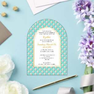 Invitation élégante de Bat Mitzvah perle