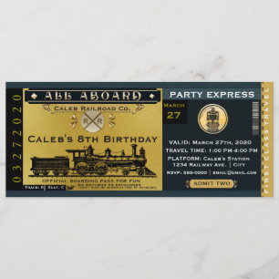 Invitation élégante de billet de train de voyage v