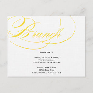 Invitation élégante de brunch de manuscrit - jaune