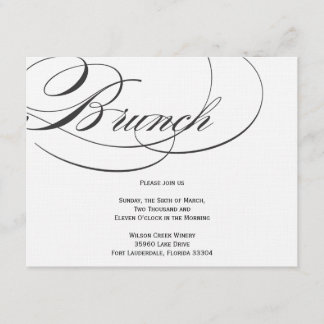 Invitation élégante de brunch de manuscrit - noir
