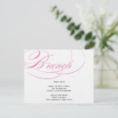 Invitation élégante de brunch de manuscrit - rose (Debout devant)
