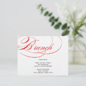 Invitation élégante de brunch de manuscrit - rouge (Debout devant)