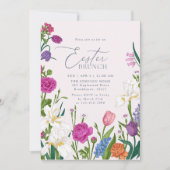 Invitation élégante de brunch de Pâques florale (Devant)