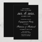 Invitation élégante de calligraphie pour une fête  (Devant / Derrière)