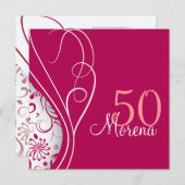 Invitation élégante de carré rouge (Devant / Derrière)