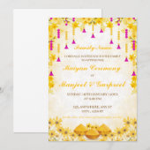 Invitation élégante de cérémonie Maiyan aux fleurs (Devant / Derrière)