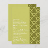 Invitation Élégante de chaux et de Mariage damassé (Devant / Derrière)