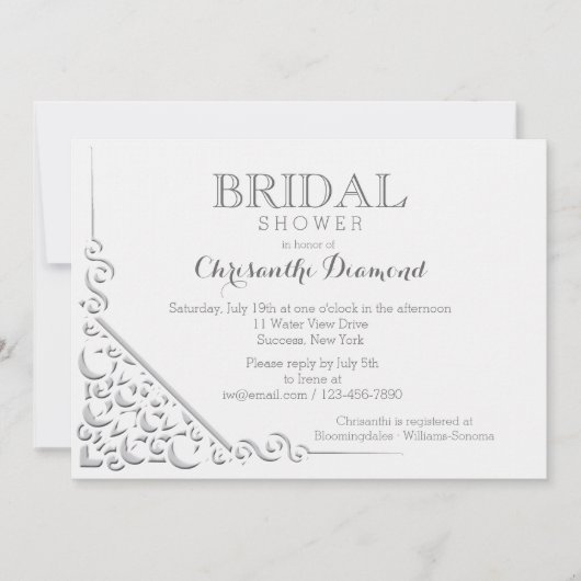 Invitation élégante de coin (Devant)