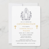 Invitation élégante de confirmation de la Vierge M (Devant)