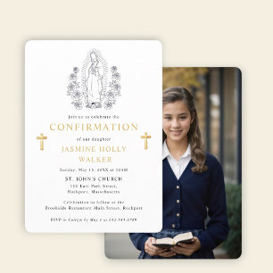 Invitation élégante de confirmation de la Vierge M
