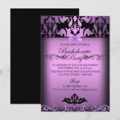 Invitation élégante de damas violet pour enterreme (Devant / Derrière)