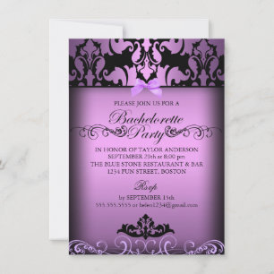 Invitation élégante de damas violet pour enterreme