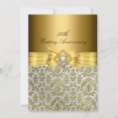 Invitation élégante de Damask pour les 50 ans de m (Devant)
