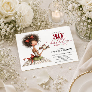 Invitation élégante de dessin animé pour les 30 an