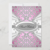 Invitation élégante de diamant rose pour une fête  (Devant)