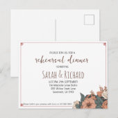 Invitation élégante de dîner de répétition florale (Devant / Derrière)