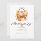Invitation élégante de dîner de Thanksgiving avec (Devant)