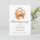 Invitation élégante de dîner de Thanksgiving avec (Debout devant)
