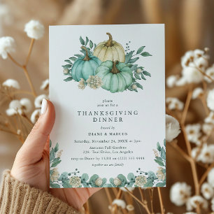 Invitation élégante de dîner de Thanksgiving avec
