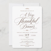 Invitation élégante de dîner de Thanksgiving en éc (Devant)