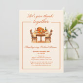 Invitation élégante de dîner de Thanksgiving pour (Debout devant)