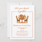 Invitation élégante de dîner de Thanksgiving pour (Devant)