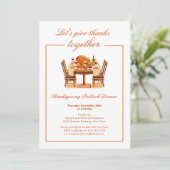 Invitation élégante de dîner de Thanksgiving pour (Debout devant)
