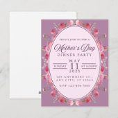 Invitation élégante de dîner pour la fête des Mère (Devant / Derrière)