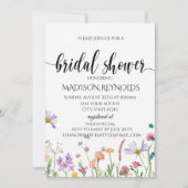 Invitation élégante de douche de mariée aux fleurs (Devant)